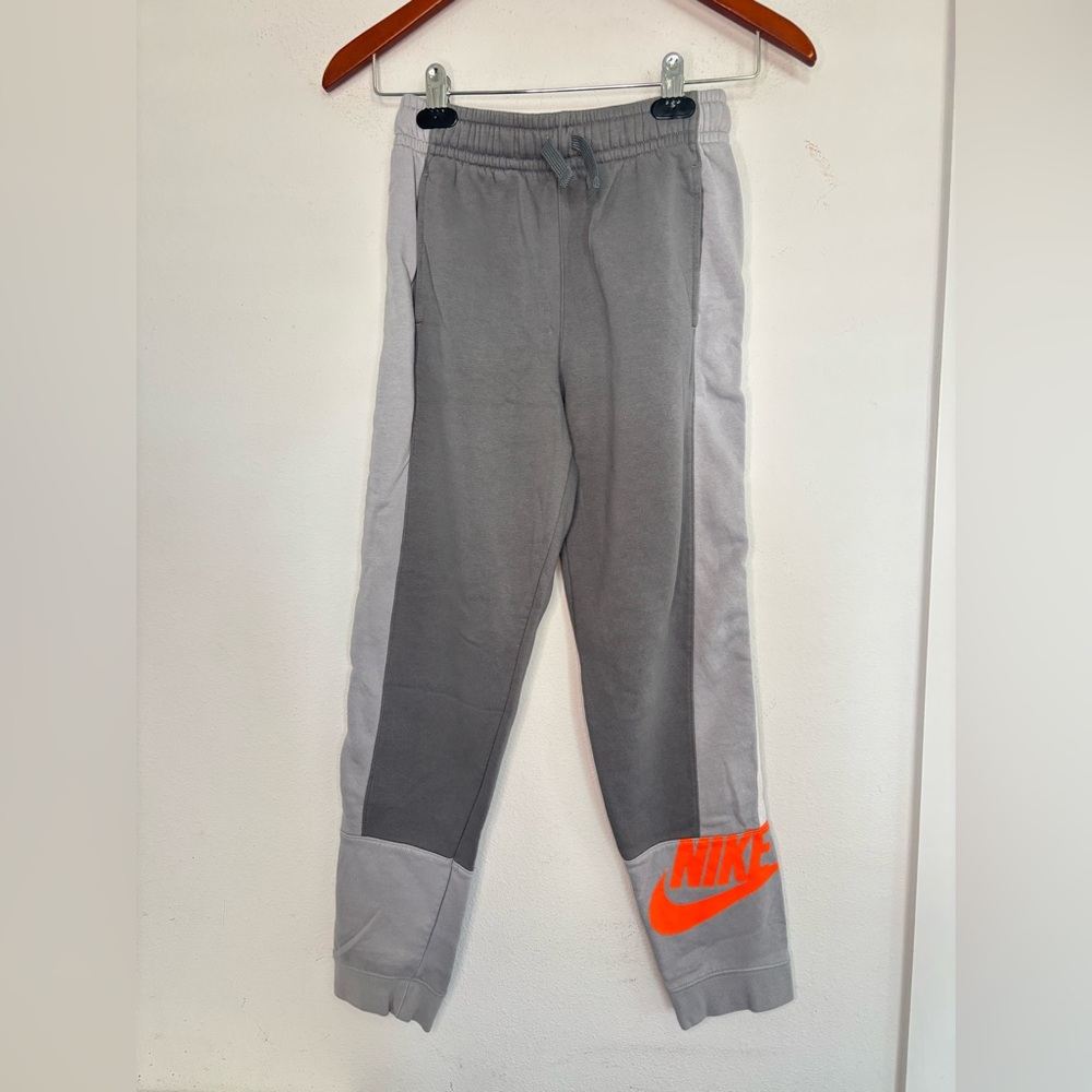 NIKE GREY COLORBLOCK KIDS JOGGER SWEATPANTS SZ YOUTH LARGE